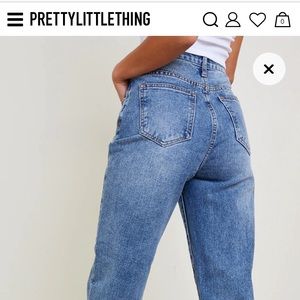 PLT Petite Distressed Split Hem Straight Leg Jeans